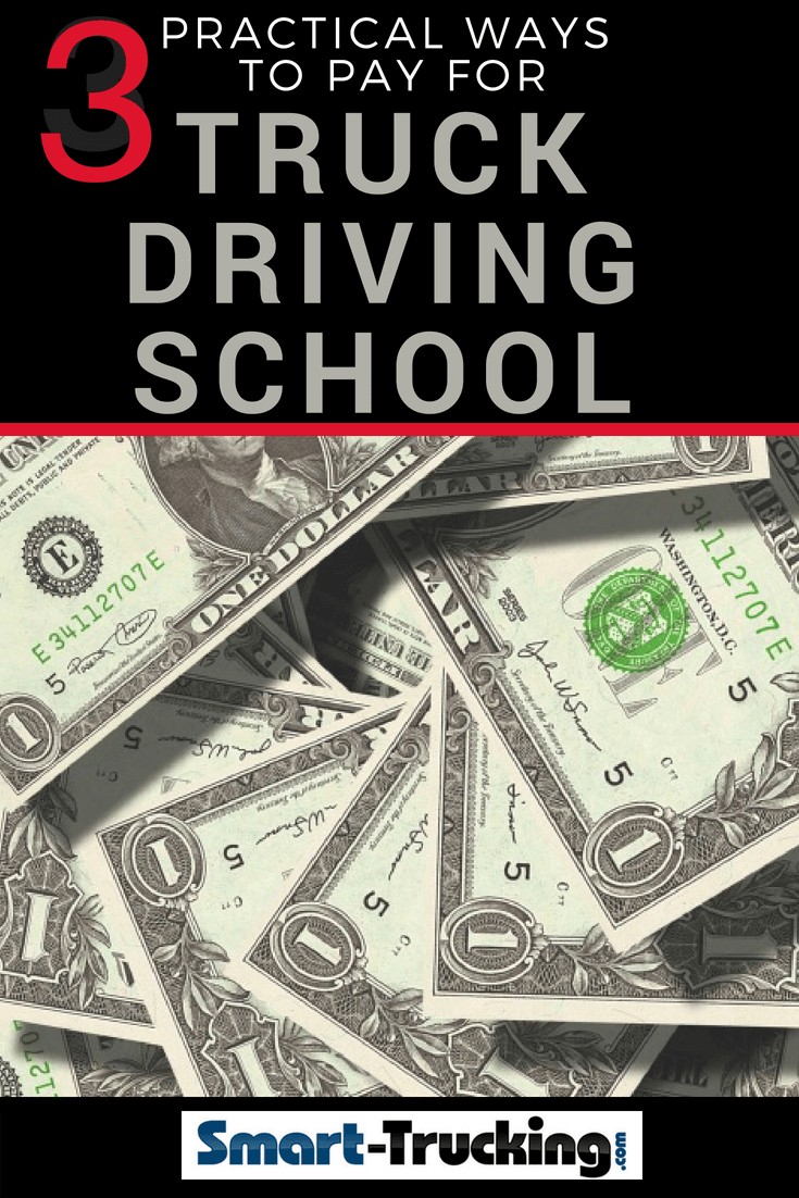 3 Practical Ways to Pay For Truck Driving School. There are a few ways to pay for your truck driver training that don't involve a huge outlay of cash, as many CDL schools will suggest financially stressing methods to get training. We discuss 3 ways that make sense to fund your CDL training that are relatively stress free and won't drain your bank account. #SmartTrucking #trucking #cdl #trucker #truckdriver #truckertips #cdltips U.S. money