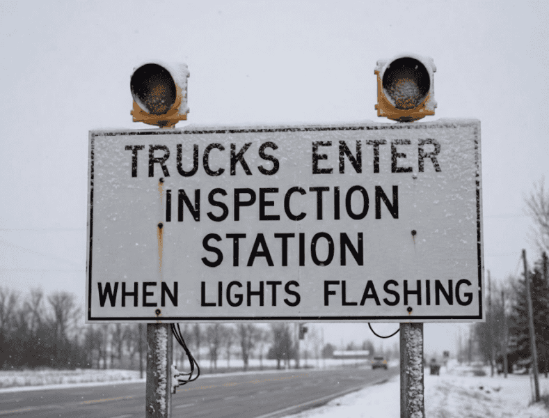 Inspection Station Open Sign.